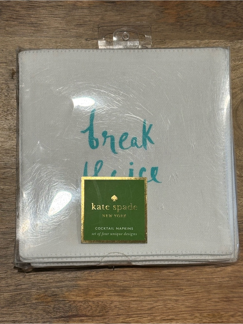 Kate Spade Cocktail Napkin Set of 4 100% Cotton each unique w/fun phrases🥂🍾NEW